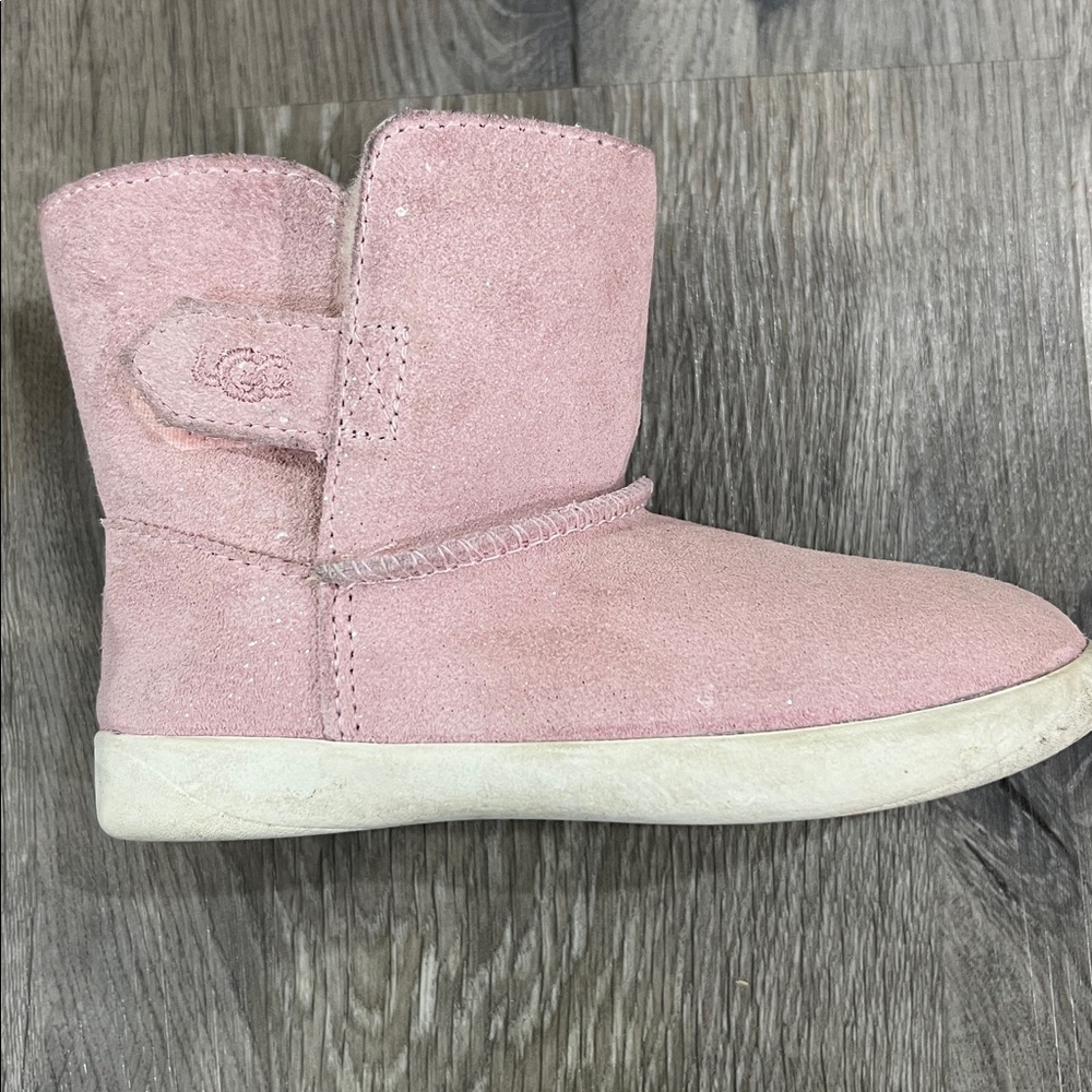 UGG Pink Suede Boots with Shearling Lining